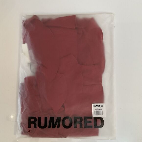 Rumored Tango Tank Red Shimmer Ruffled Women's Adj. Straps, Size S NWT - Picture 10 of 12